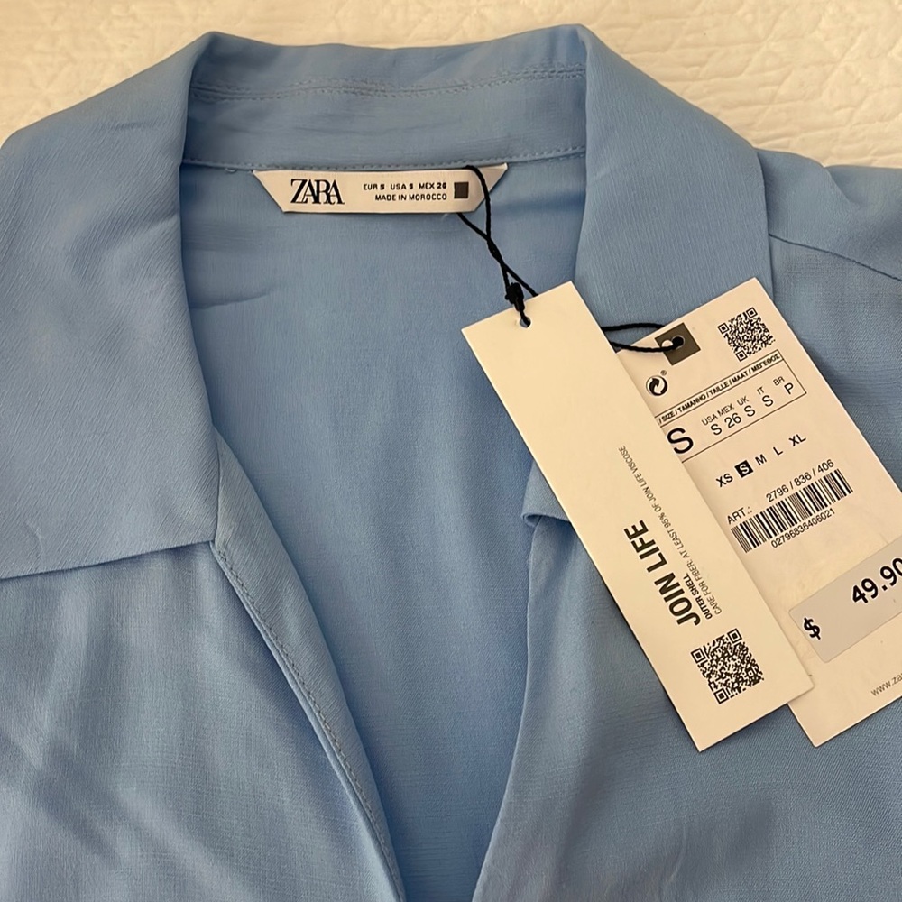 ZARA short sleeve tiered midi dress